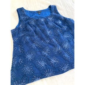 💐3/$12 Sequin Monstera Leaf Sleeveless Blouse Size 22W